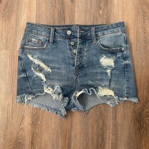 Denim Distressed Women's Shorts - size small